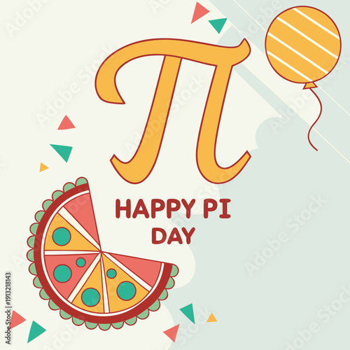 Happy pi day logo style