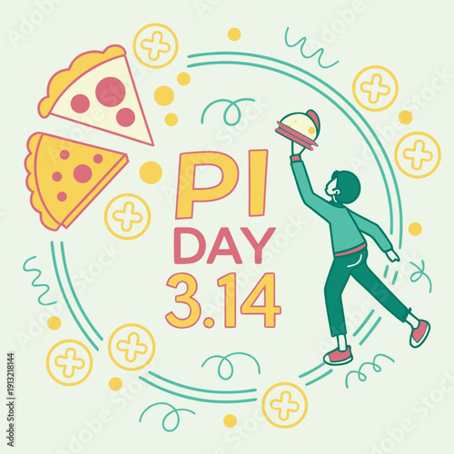 Happy pi day logo style