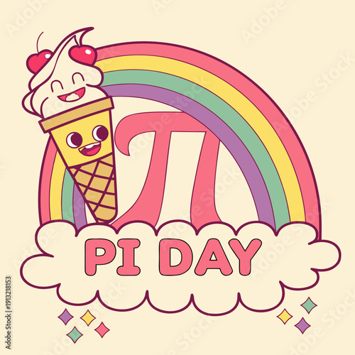 Happy pi day logo style