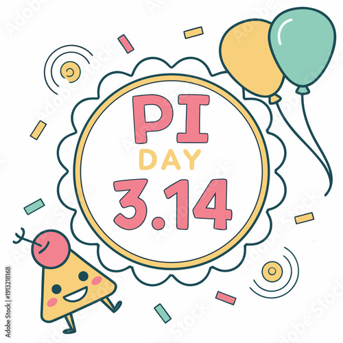 Happy pi day logo style