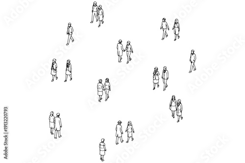 Overhead View People Vector – Architectural Planning & Design Illustration