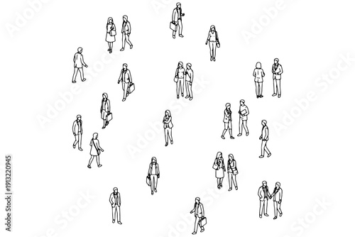 Top View CAD People Vector – Architectural Planning and Design