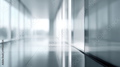 Wallpaper Mural blurry modern office interior with glass doors and windows, bright natural light, corporate background Torontodigital.ca