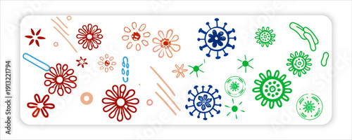 Disposable Gloves Various Protective Line Art Dental Health Concepts Or Stylized Microscopic