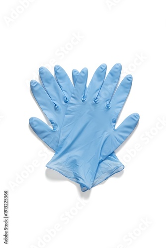 blue gloves isolated on white