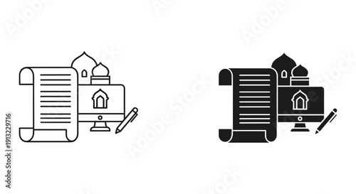 Mad Scientist with Colored Beakers Experimenting in Lab vector illustration