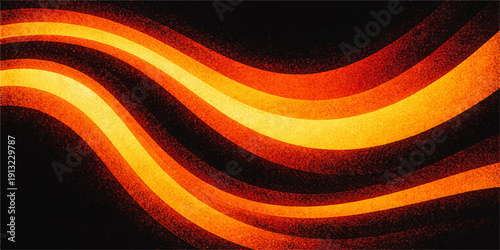 An abstract vector illustration featuring a smooth motion of fire waves and glowing orange flames creates a colorful, high-energy background pattern with a hot red and yellow light texture