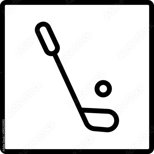 Golf line Icon , Golf Sport Logo Symbol, Golf Ball and Club Flat Icon