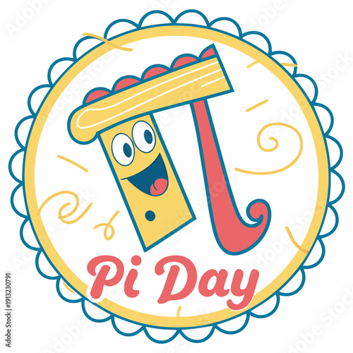 Happy pi day logo style