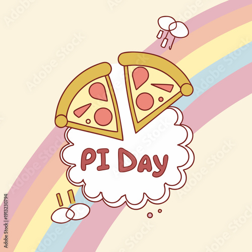 Happy pi day logo style