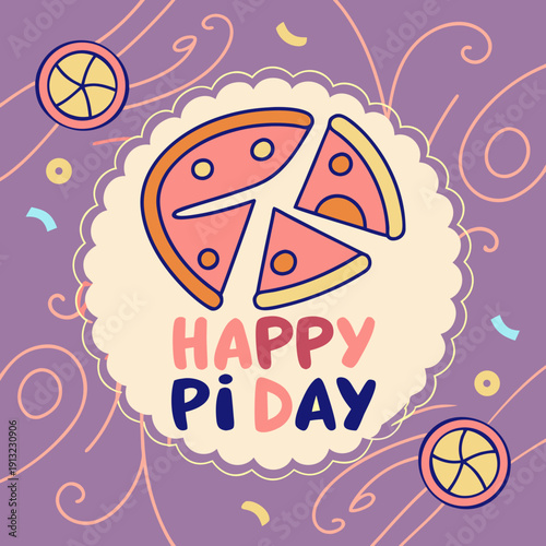 Happy pi day logo style