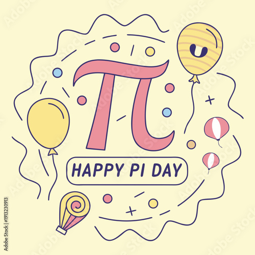 Happy pi day logo style