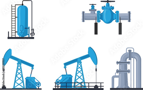 Oil and Gas Extraction and Storage Equipment vector untitled