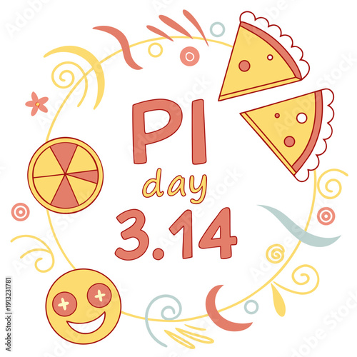Happy pi day logo style