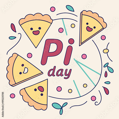 Happy pi day logo style