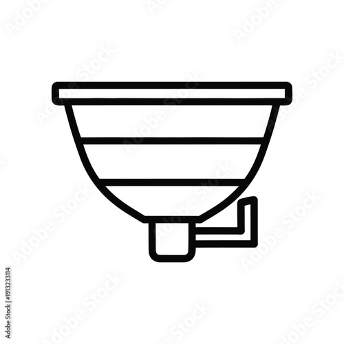 A funnel with a spout used for pouring liquids or granular substances