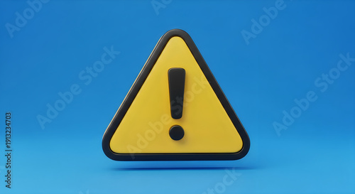 Wallpaper Mural Warning sign with exclamation mark on blue background indicating caution or alert Torontodigital.ca
