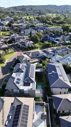 Aerial View of Solar-Powered Homes in Johannesburg
