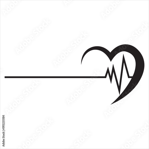 Modern logo combining a heart with a heartbeat line for healthcare or medical services