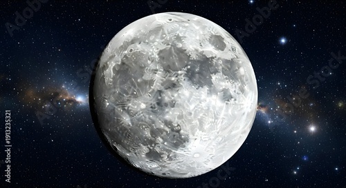 full moon in the night & glaxy background 