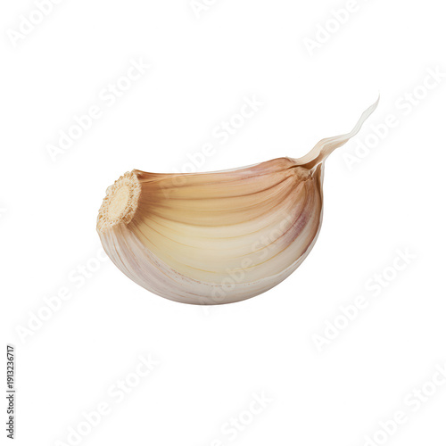 Isolated garlic clove raw garlic food isolated on a transparent background
