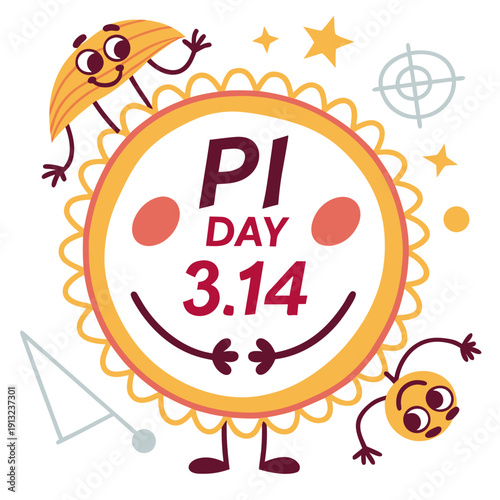 Happy pi day logo style