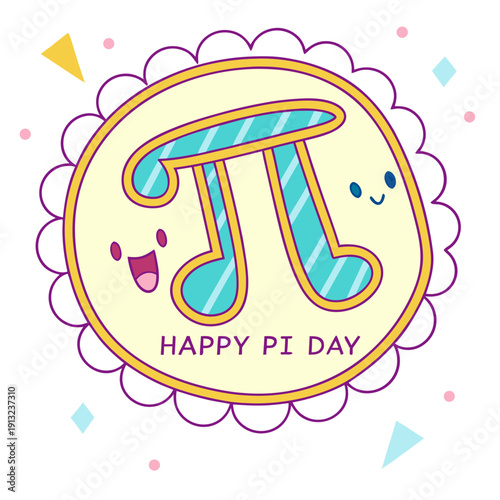 Happy pi day logo style