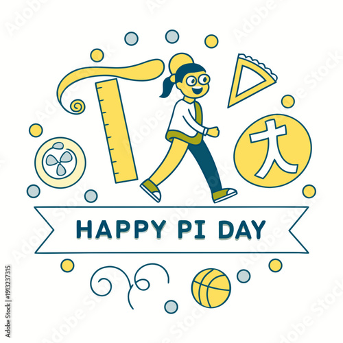 Happy pi day logo style