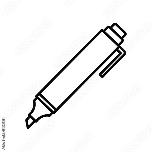 A sleek, minimalist stylus pen icon with a retractable tip and clip