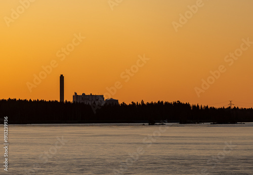 sunset over the city