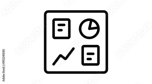 Simple icon representing data analysis and reporting.