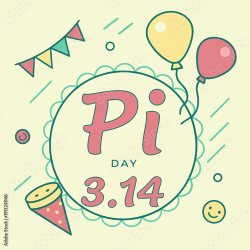 Happy pi day logo style