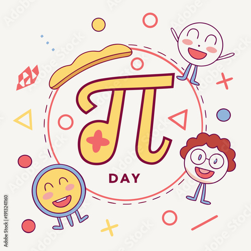 Happy pi day logo style