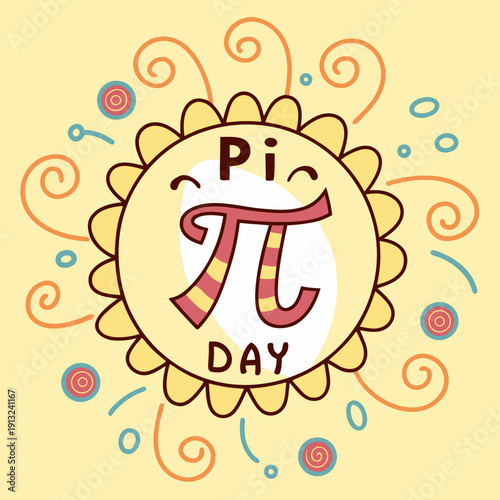 Happy pi day logo style