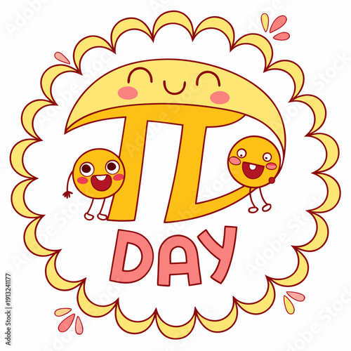 Happy pi day logo style