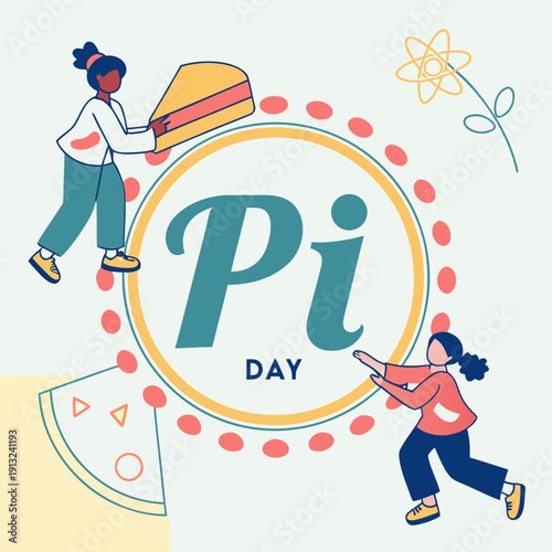 Happy pi day logo style