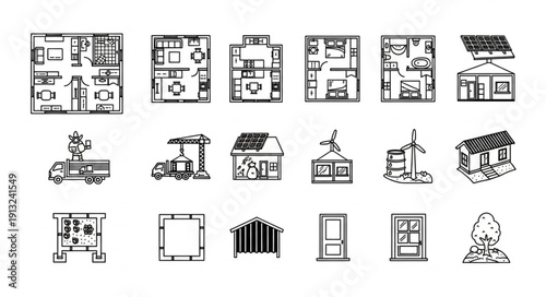Collection of Architectural Drawings and Building Designs.