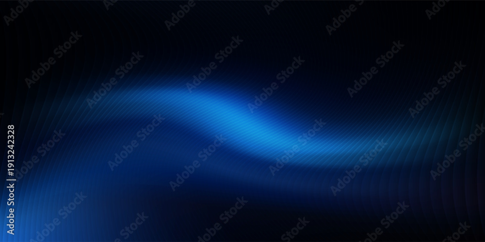 Naklejka premium Abstract Deep Blue Gradient Wave Digital Background
