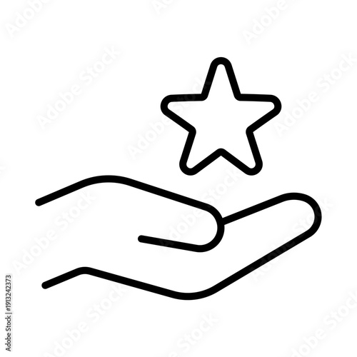 レビュー・おすすめを表すアイコン　手の上のスター