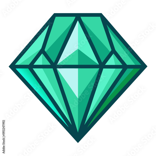 A green diamond on a white background