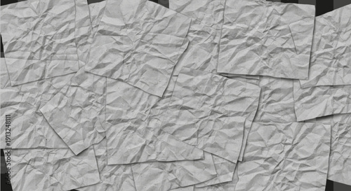 Crumpled Paper textured distressed seamless collage pattern grayscale illustration tile element