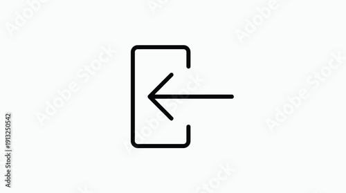 Simple black arrow icon pointing left on white background.