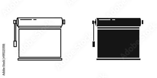 Clean and minimalist vector illustration of an empty modern toaster oven, perfect for kitchen appliance designs, cooking concepts, and commercial product displays.