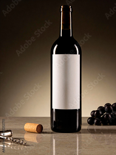 Red Wine Bottle Label Mockup – Premium Packaging Presentation