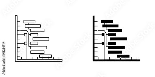 Clean and professional vector illustration of two distinct flowchart structures, ideal for business presentations, process mapping, and educational materials with clear visual hierarchy.