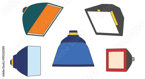 Camera Softbox Line modern bold color illustration
