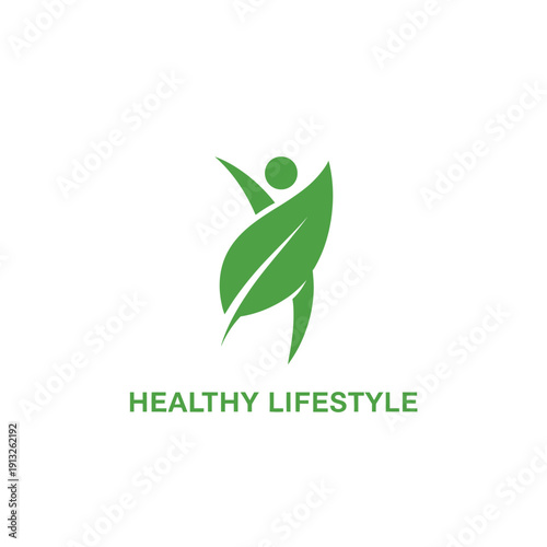 A person embodying wellness through green leafy illustration symbolizing healthy living