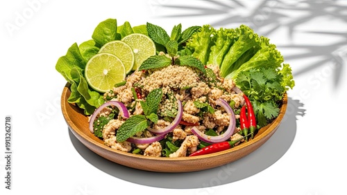 Authentic Thai Larb Gai (Spicy Minced Chicken Salad)