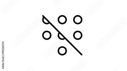 Simple black line and circle pattern on white background.