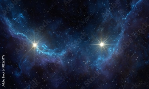 Deep space nebula with bright stars (3).